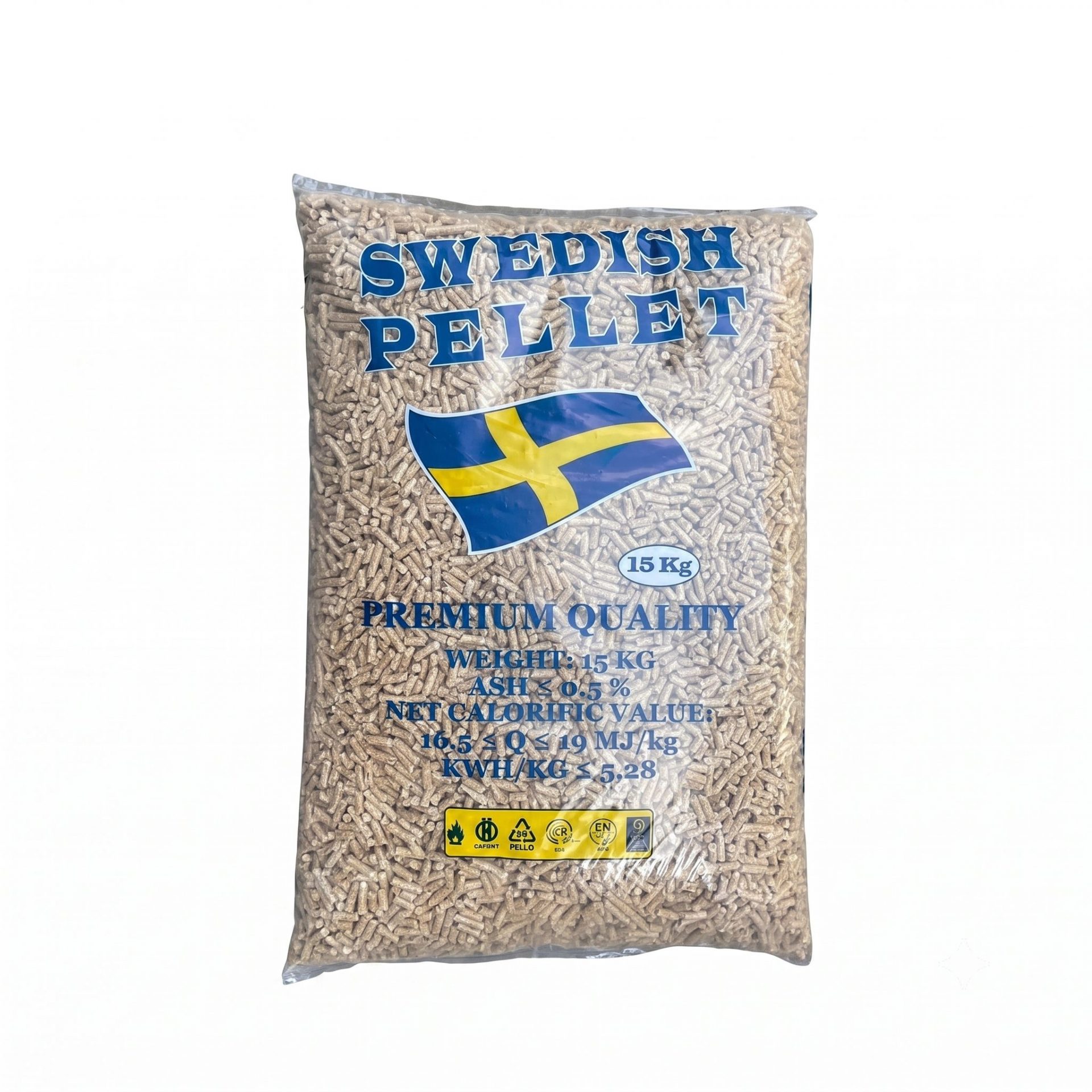 Holzpellets SWEDISH PELLETS Sack 975 kg Premium-Qualität (EN PLUS A1 Zertifikat)